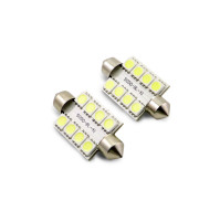 1.5 Watts - 10-30 Volts - C5W - Festoon Led Bulb - SV8.5 - White - D19.5*42mm - SJ5050-8B-W - AZLED